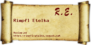 Rimpfl Etelka névjegykártya